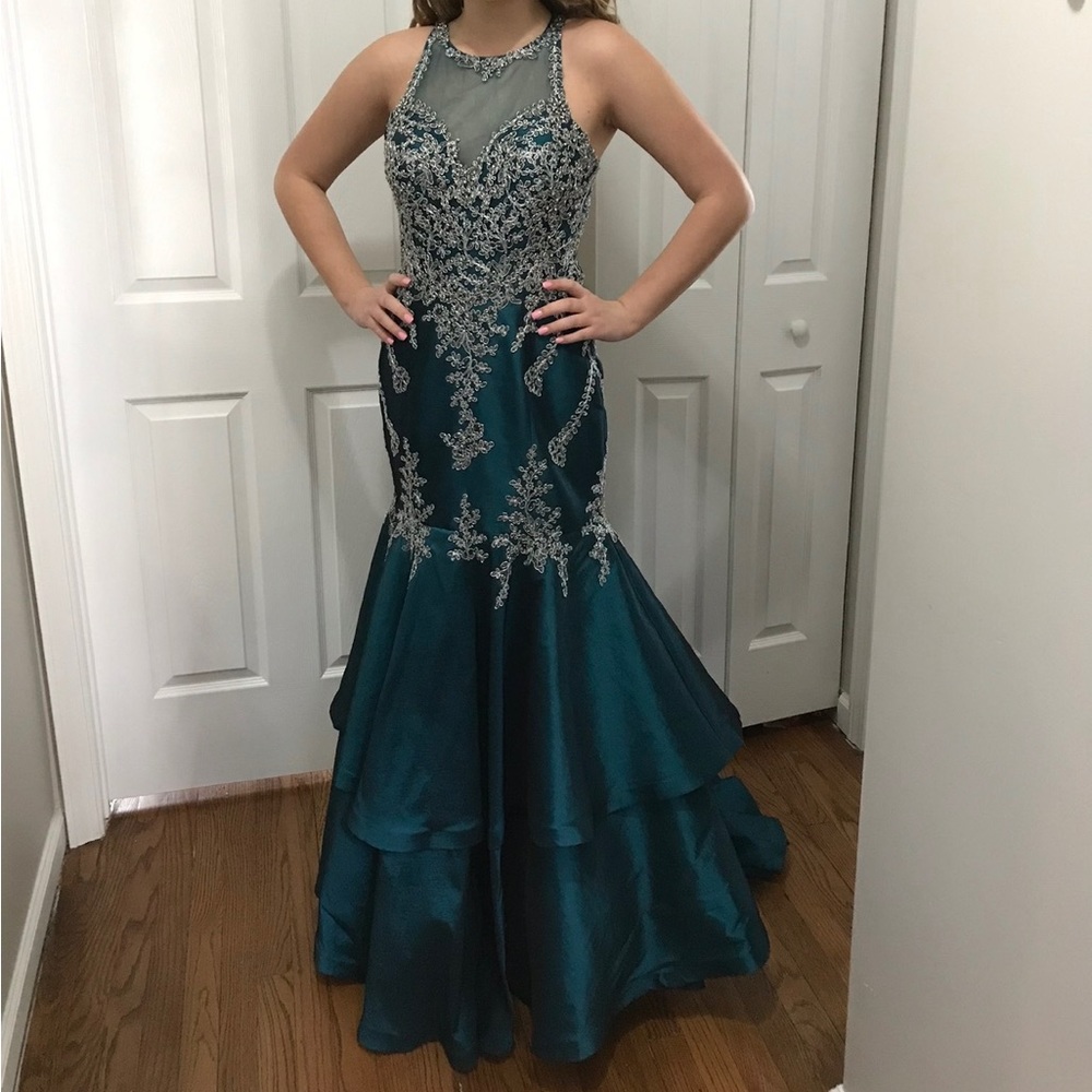 Teal mermaid style dress
